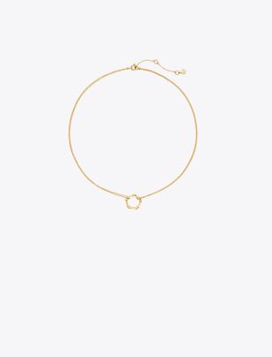 Tory Burch Miller Stud Circle Pendant In Tory Gold