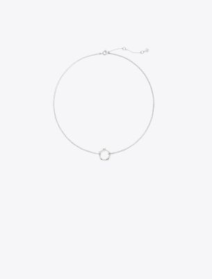Tory Burch Miller Stud Circle Pendant In Tory Gold/tory Silver