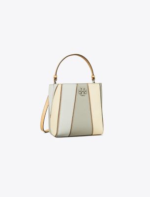 Tory Burch Small Mcgraw Colorblock Bucket Bag In Neutral