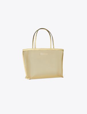Shop Tory Burch Mesh Tote In Warm Sand