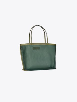 Shop Tory Burch Mesh Tote In Verde