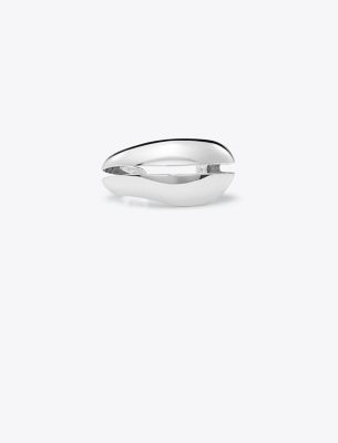 Tory Burch Wave Cuff In Light Silver