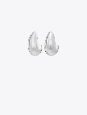 Tory Burch Wave Earring In Light Silver
