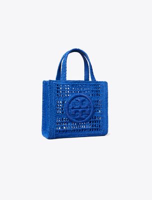 Shop Tory Burch Mini Ella Hand-crocheted Tote In Evening Blue