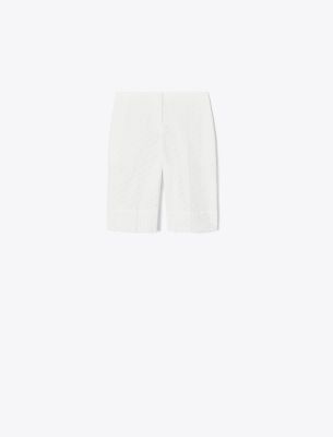 TORY BURCH EMBROIDERED BRODERIE ANGLAISE BERMUDA SHORTS 