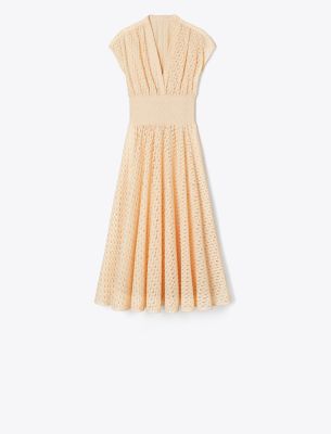 TORY BURCH EMBROIDERED COTTON DRESS 
