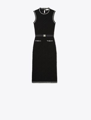 TORY BURCH COTTON POINTELLE KNITTED TANK DRESS 