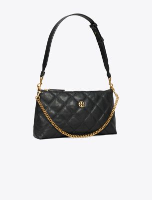 Tory Burch Leather And Chain Shoulder Bag In Black