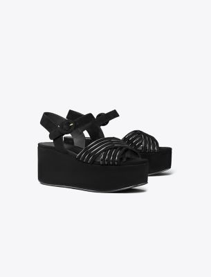 Tory Burch Women's Bombe Strappy Platform Sandals In Perfect Black/perfect Black