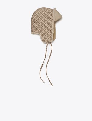 Tory Burch T Monogram Trapper Hat In Hazel