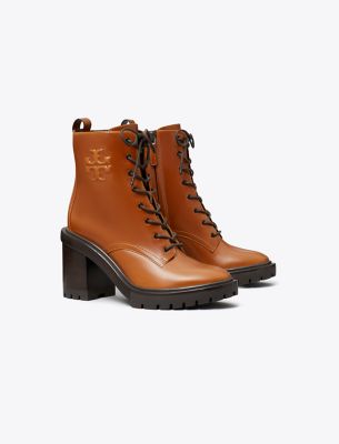 Tory Burch Double T Lug Ankle Boot In Sierra Tan