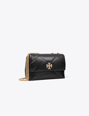 Shop Tory Burch Small Kira Diamond Quilt Pavé Convertible Shoulder Bag In Black