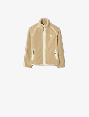 Tory Sport Tory Burch Fleece Jacket In Oatmeal/cream