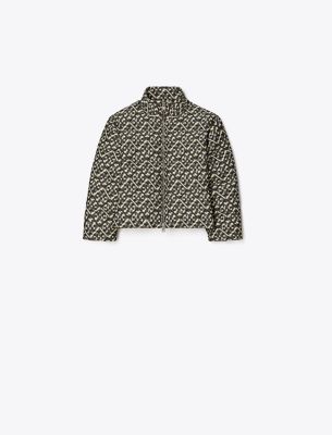 Tory Sport Tory Burch T Monogram Jacquard Down Jacket In Prismatic T Monogram Small