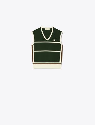 Tory Sport Tory Burch Tech Nylon Sweater Vest In Conifer