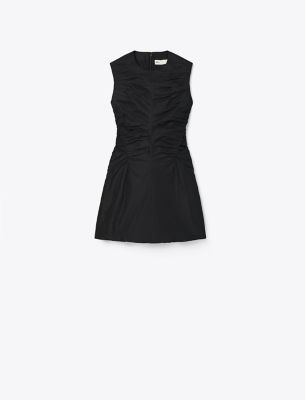 Shop Tory Burch Cotton And Silk Dress In Black