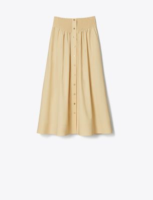 Shop Tory Burch Poplin Skirt In Soapstone