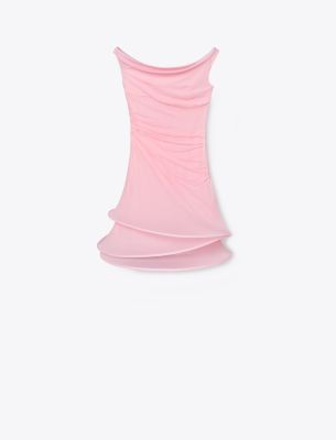 Shop Tory Burch Jersey Hoop Dress In Fluoro Pink