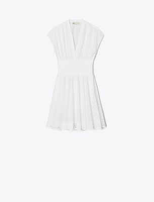 Shop Tory Burch Cotton Broderie Anglaise Minidress In White