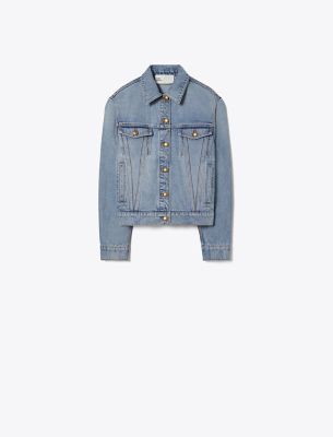 TORY BURCH DENIM JACKET WITH POCKETS 