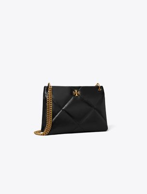 Tory Burch Small Kira Diamond Quilt Shoulder Bag In Black