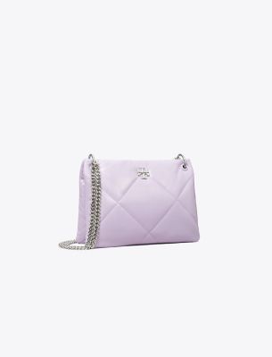 Tory Burch Small Kira Diamond Quilt Shoulder Bag In Purple Heather