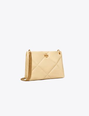 Tory Burch Small Kira Diamond Quilt Shoulder Bag In Vanilla Soft Serve