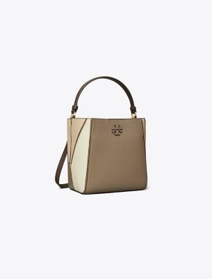 TORY BURCH SMALL MCGRAW COLORBLOCK BUCKET BAG 