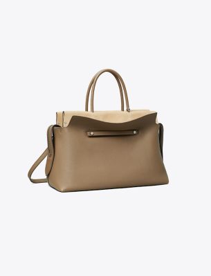 TORY BURCH LARGE MERCER PEBBLED SATCHEL 