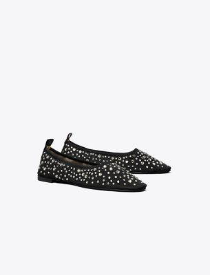 Shop Tory Burch Crystal Ballet In Black