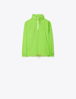 Shop Tory Sport Tory Burch Nylon Half-zip Jacket In Vibrant Green