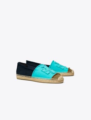 Tory Burch Double T Espadrille In Summer Sky/army/blue Notte