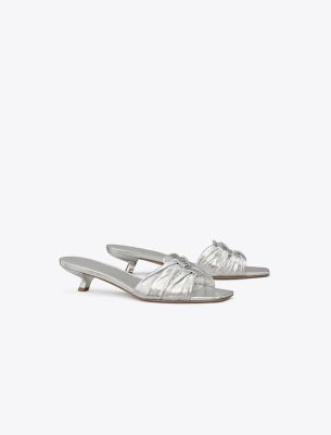 Shop Tory Burch Ruched Sandal In Silver