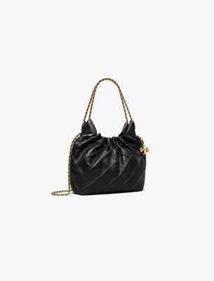 Tory Burch Fleming Cross Body Bag In Black