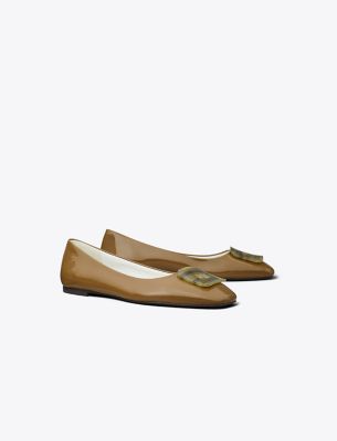 Shop Tory Burch Georgia Ballet In Almond Oats