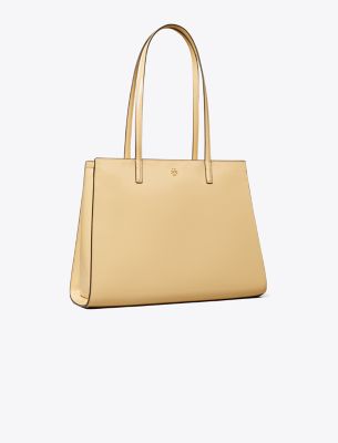 Tory Burch Patent Leather Tote In Soft Serve