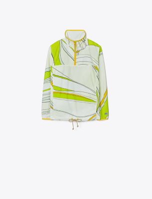 Tory Sport Tory Burch Printed Anorak In Chartreuse Twisty Flower