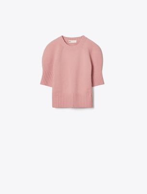 Tory Burch Wool Crewneck In Mauve Pink