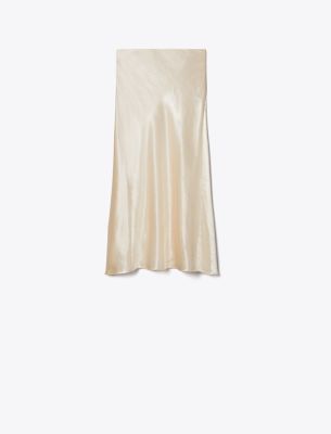 Tory Burch Satin Skirt In French Cream