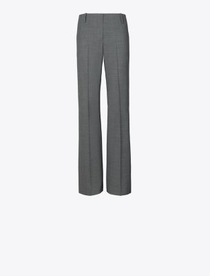 Tory Burch Stretch Flannel Pant In Gray Mélange