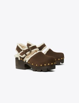 Tory Burch Lug Sole Clog In Deep Espresso