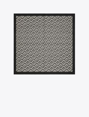 Tory Burch Prismatic T Monogram Silk Square Scarf In Prismatic T Monogram Black