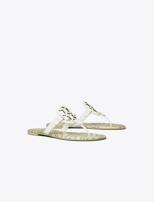 Shop Tory Burch Miller Printed Patent Sandal In Blanc/neutral Zebra