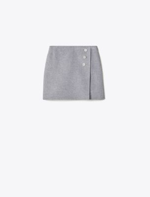 Tory Burch Mini T Monogram Skirt In Gray Melange T Monogram Jacquard Combo B