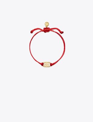 Shop Tory Burch Embrace Ambition Logo Bracelet In Red/tory Gold