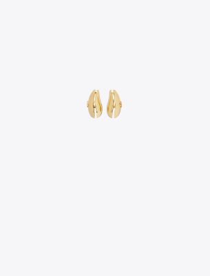 Tory Burch Small Wave Earring In Light Brass