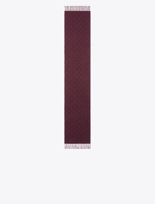 Tory Burch T Monogram Oblong Scarf In Brown