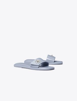 Tory Burch T Lock Slide Sandal In Blue