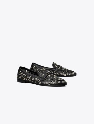 Tory Burch Eyelet Ballet Loafer In Perfect Black