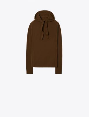 Tory Burch Nylon Hoodie In Cozy Brown